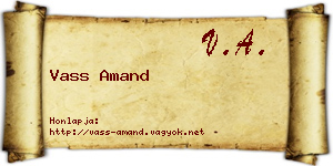 Vass Amand névjegykártya